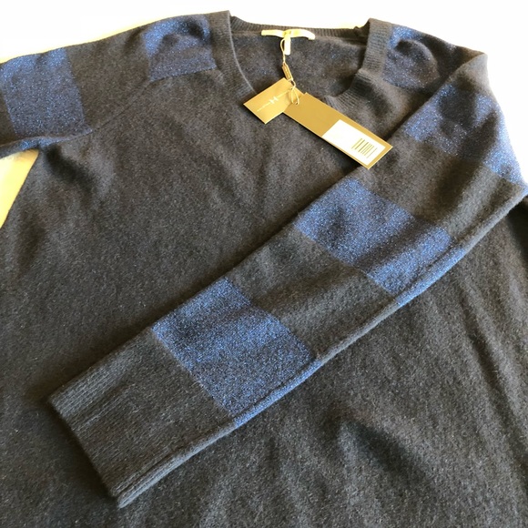 Halston Heritage Blue Striped Sweater L NWT $395 - Picture 3 of 7